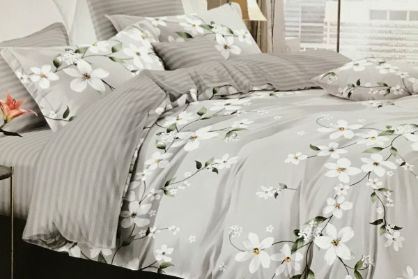 KOMPLET POŚCIELI SATYNOWEJ 160X200  kwiaty<br> HI-MICROFIBER