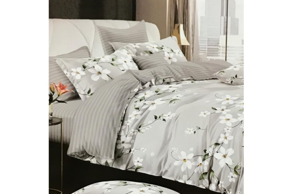 POŚCIEL 200x220 SATYNA 100% kwiaty<br> HI-MICROFIBER