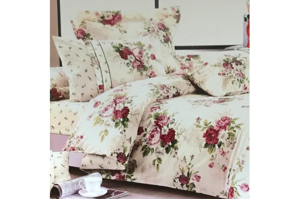 KOMPLET POŚCIELI 160x200 SATYNA 100% róże<br> HI-MICROFIBER